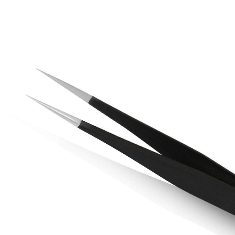 Vetus Anti-static SMD Black Tweezer Non-magnetic Stainless Steel Pointed Tip ESD-10 - Image 2